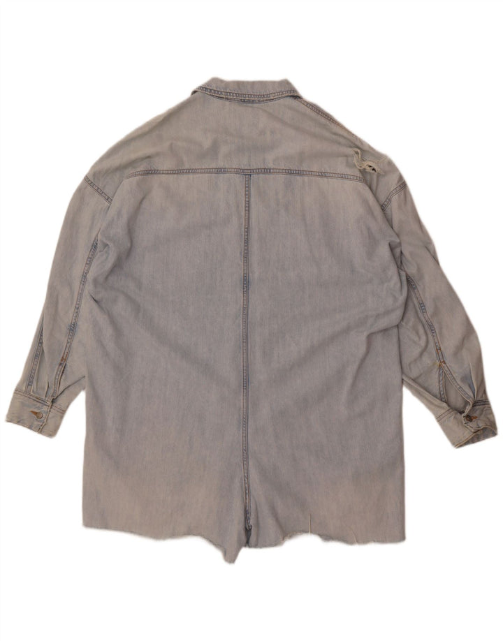 Damski kombinezon jeansowy oversize Zara UK 16, duży, niebieski, bawełniany