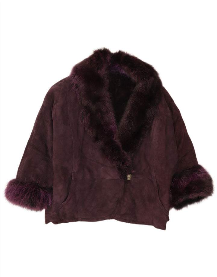 Vintage damska kurtka oversize z rękawem 3/4 IT 42 średni fiolet