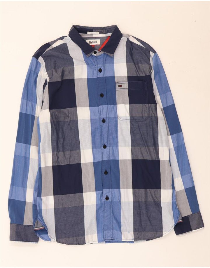 Koszula męska Tommy Hilfiger o regularnym kroju, duża, niebieska, bawełniana w kratę