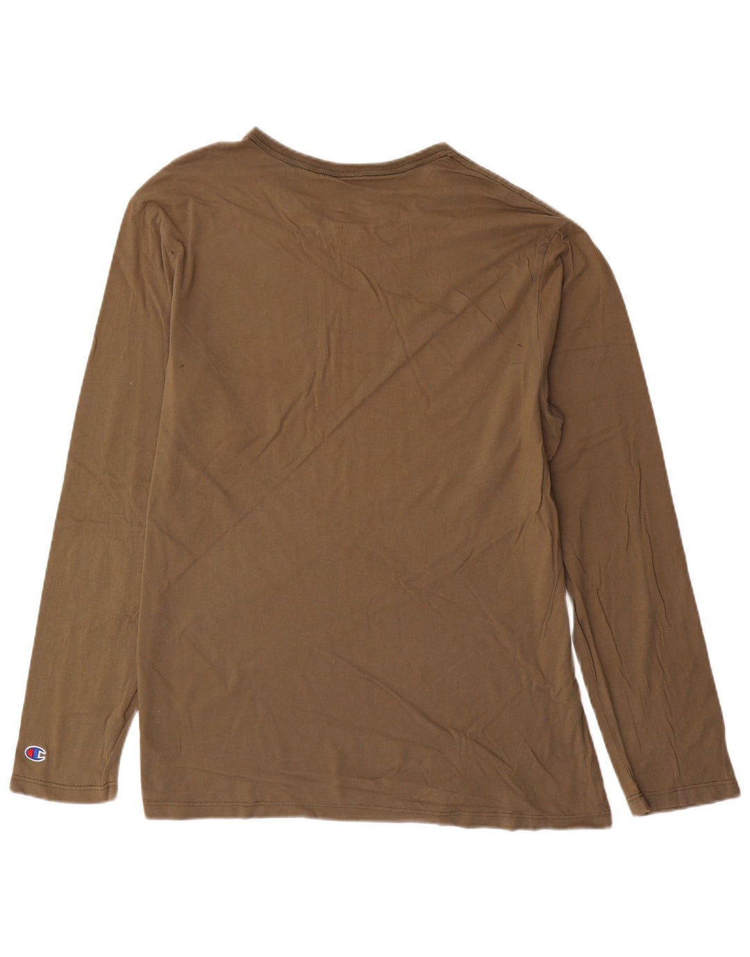 Męski top graficzny CHAMPION z długim rękawem, duży, brązowy, bawełniany