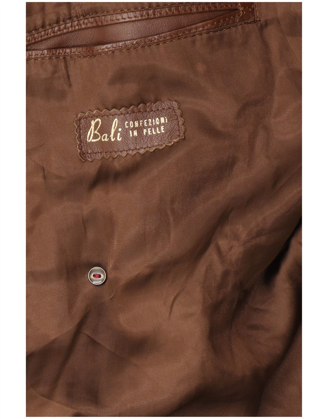 Męski płaszcz skórzany VINTAGE UK 38 Średni brązowy skórzany