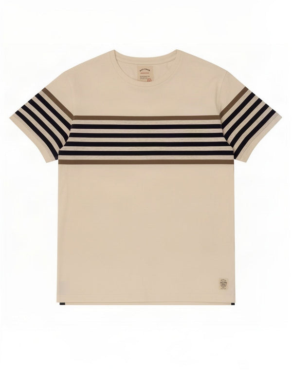 T-shirt męski Fat Face, bawełniany w średnie białe paski