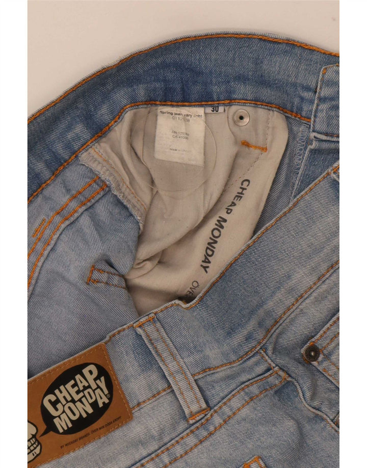 Tanie Monday Damskie spodenki jeansowe średnie W30 niebieskie