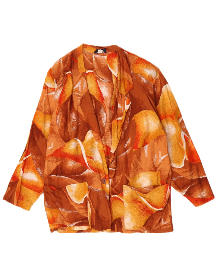 Damska marynarka Rene zapinana na 1 guzik IT 44 w kolorze średniego brązu w kwiaty