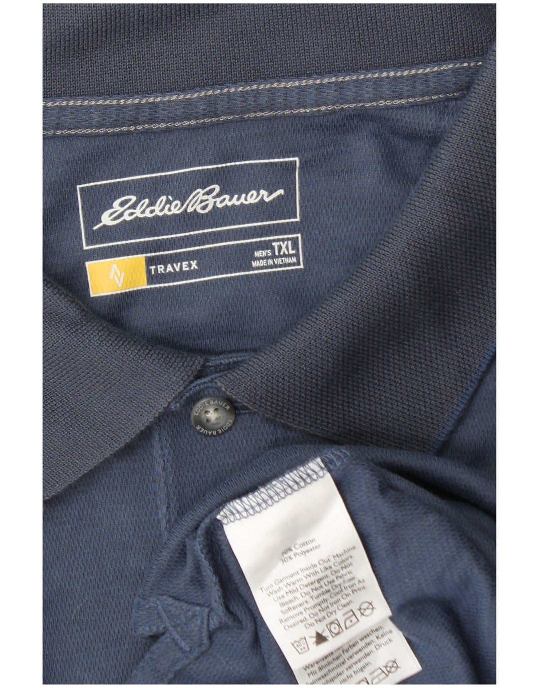Męska koszulka polo XL EDDIE BAUER, niebieska, bawełniana