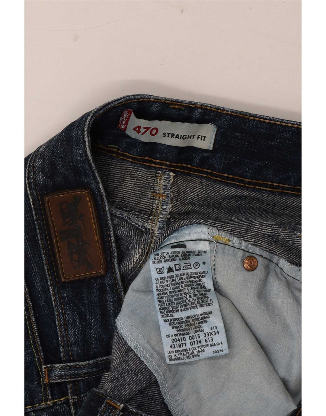 Damskie dżinsy Levi's 470 Straight W33 L34 Granatowa bawełna