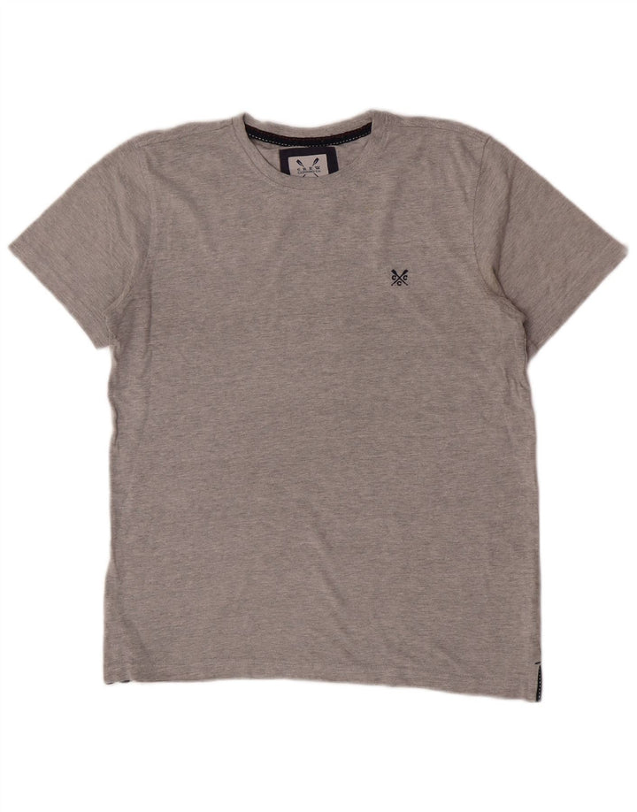 Crew Clothing Męski T-shirt Top, mały, szary, bawełniany