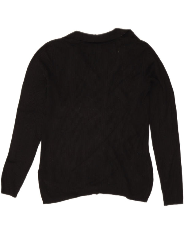 Damski sweter polo Marks & Spencer UK 12, średni czarny wiskoza