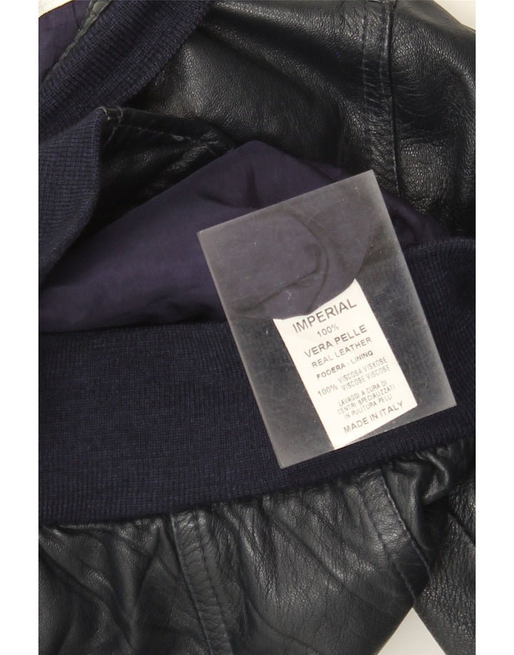 Damska kurtka skórzana Imperial UK 12 Średni granatowy skórzany