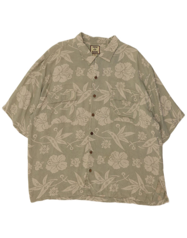 Męska koszula z krótkim rękawem Tommy Bahama 2XL Zielony jedwab w kwiaty