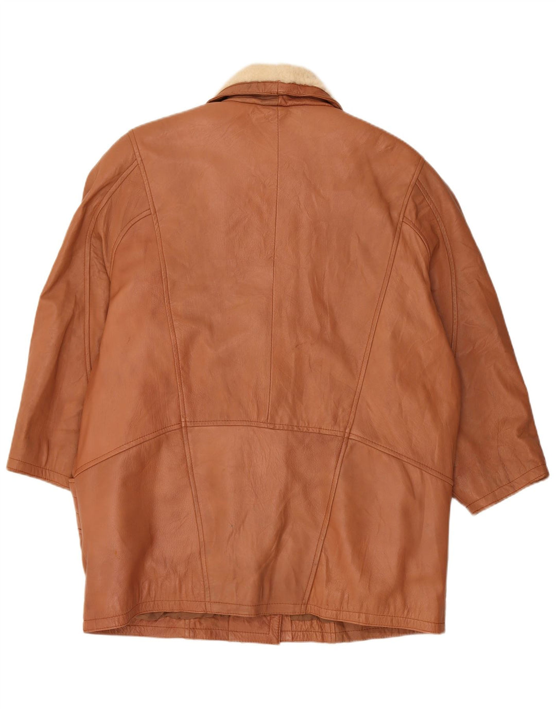 Vintage damska kurtka oversize Shearling UK 16, duża brązowa