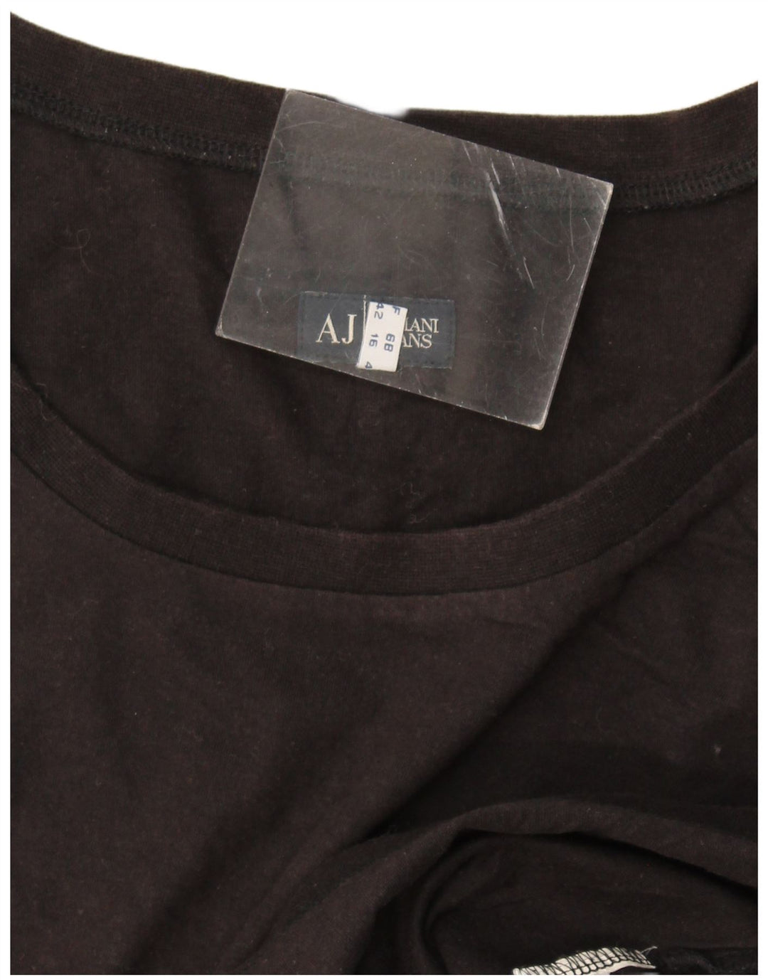 Damski top z grafiką Armani Jeans z długim rękawem, UK 16, duży, czarny
