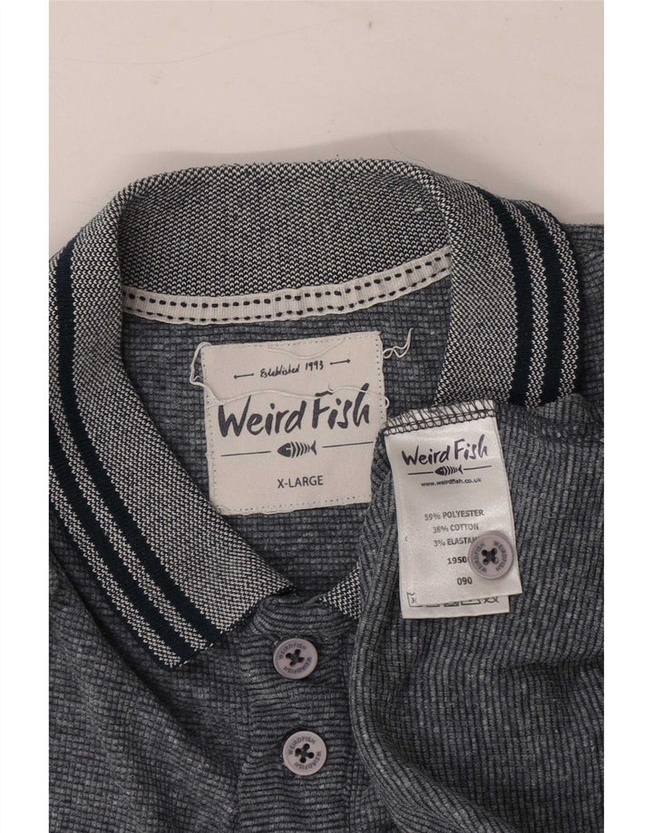 Męska koszulka polo Weird Fish XL, szary, nakrapiany poliester