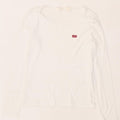 LEVI'S Womens Top Long Sleeve UK 12 Medium White Cotton Vintage Levi's and Second-Hand Levi's from Messina Hembry 