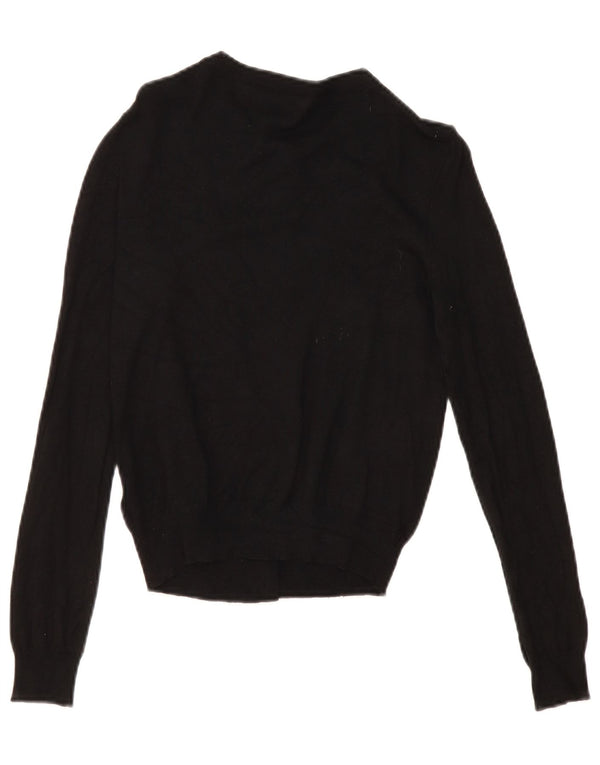 Marks & Spencer Damski sweter typu Crop Cardigan UK 10 Small, czarna wiskoza