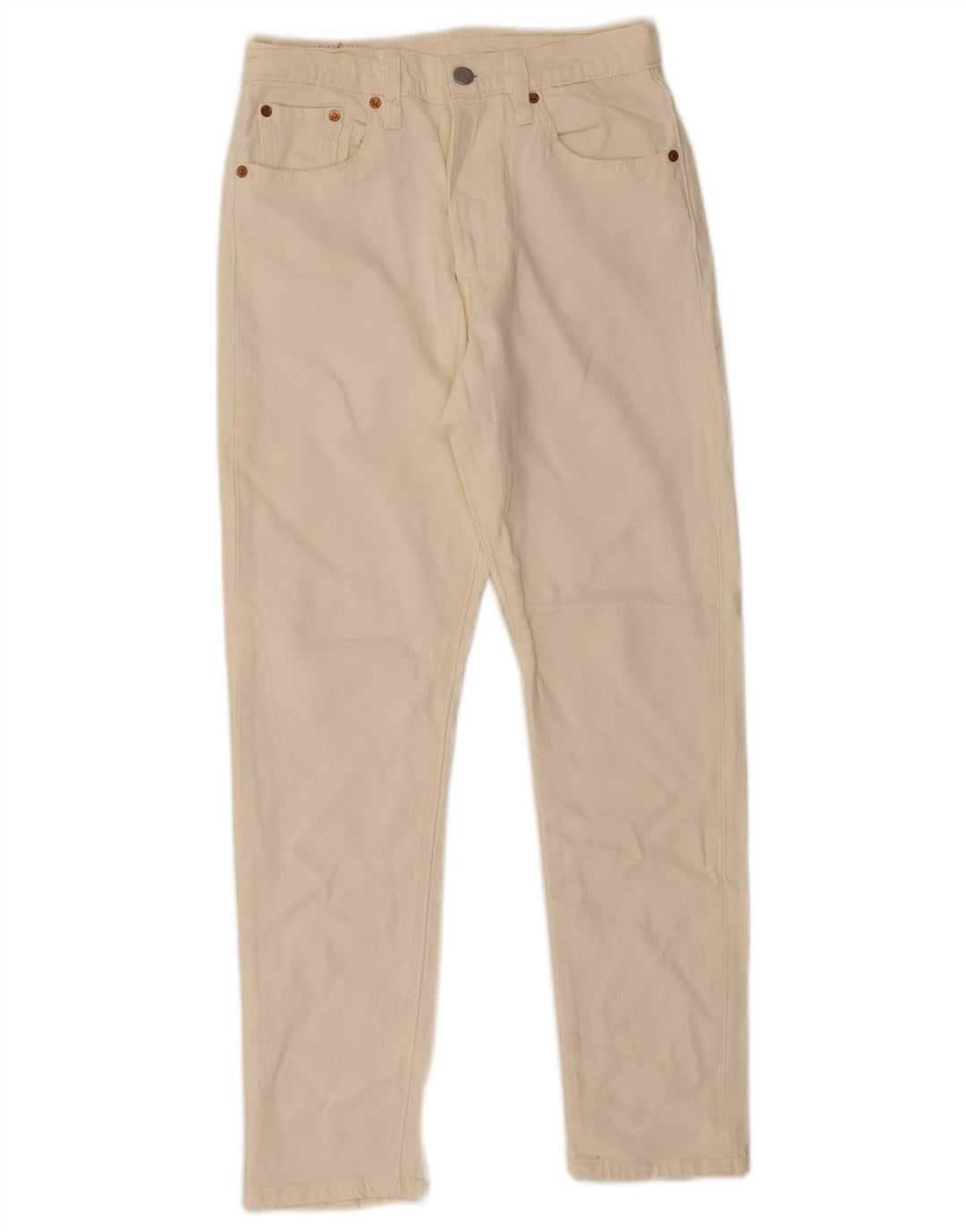 Damskie jeansy Levi's 501 Straight W25 L28 Off White Cotton