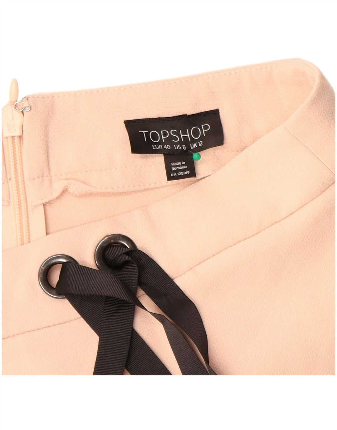 Damska spódniczka mini Topshop UK 12 Medium W30 Beżowy poliester