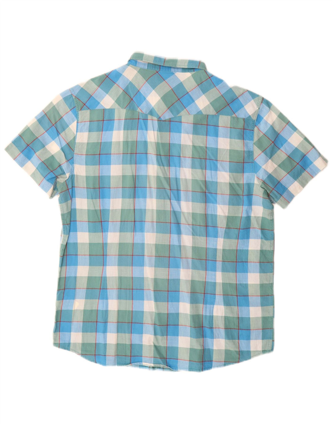 Męska koszula slim fit z krótkim rękawem Lee XL, bawełniana w niebieską kratkę