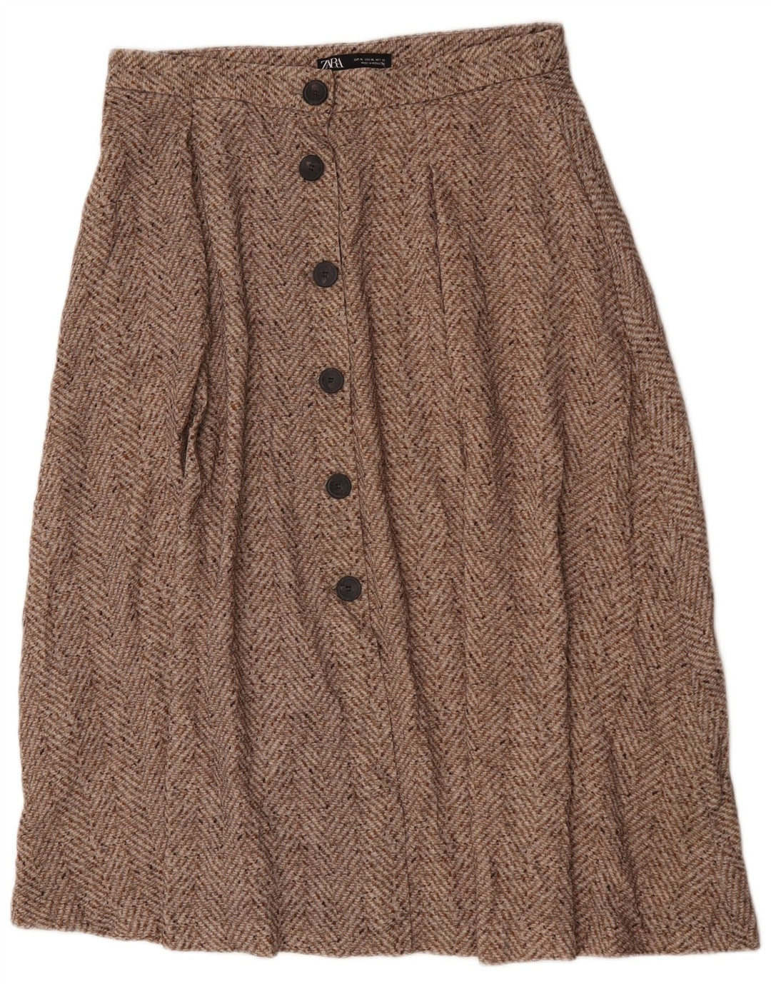 Spódnica midi damska Zara XL W32 Brązowa jodełka