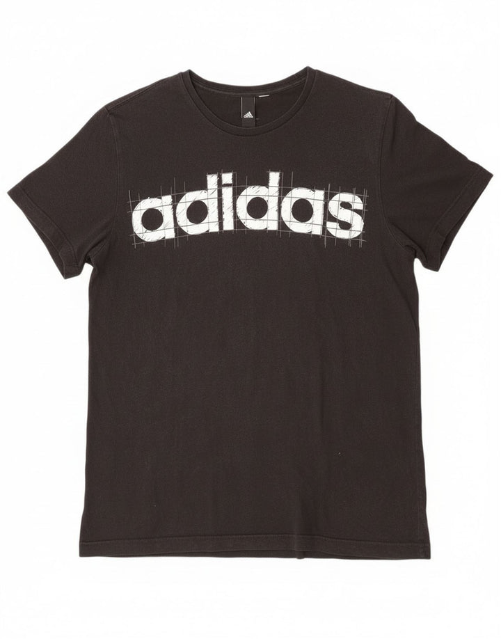Męska koszulka z grafiką Adidas, duża, czarna