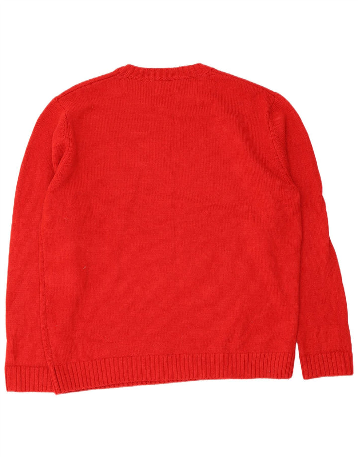 Męski sweter z okrągłym dekoltem Zara XL, czerwony