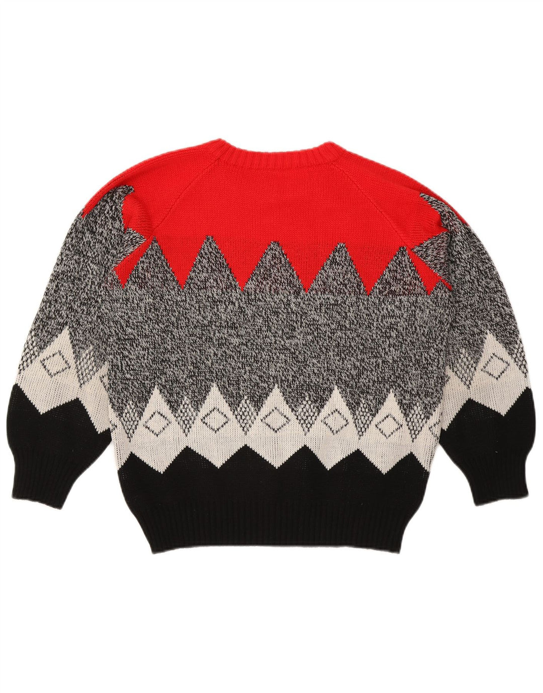 Sweter damski w stylu vintage z okrągłym dekoltem UK 16, duży, wielokolorowy