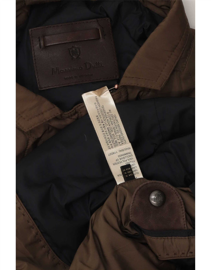 Męska pikowana kurtka Massimo Dutti UK 42 XL, brązowa, poliester