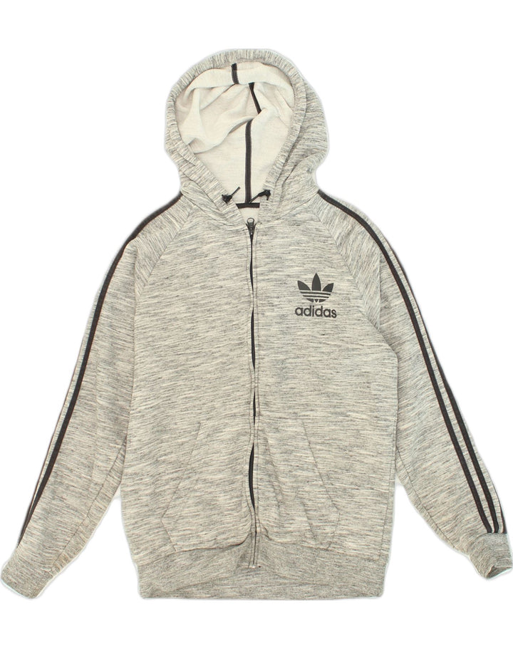 Męski sweter z kapturem i zamkiem ADIDAS, średnioszary, bawełniany