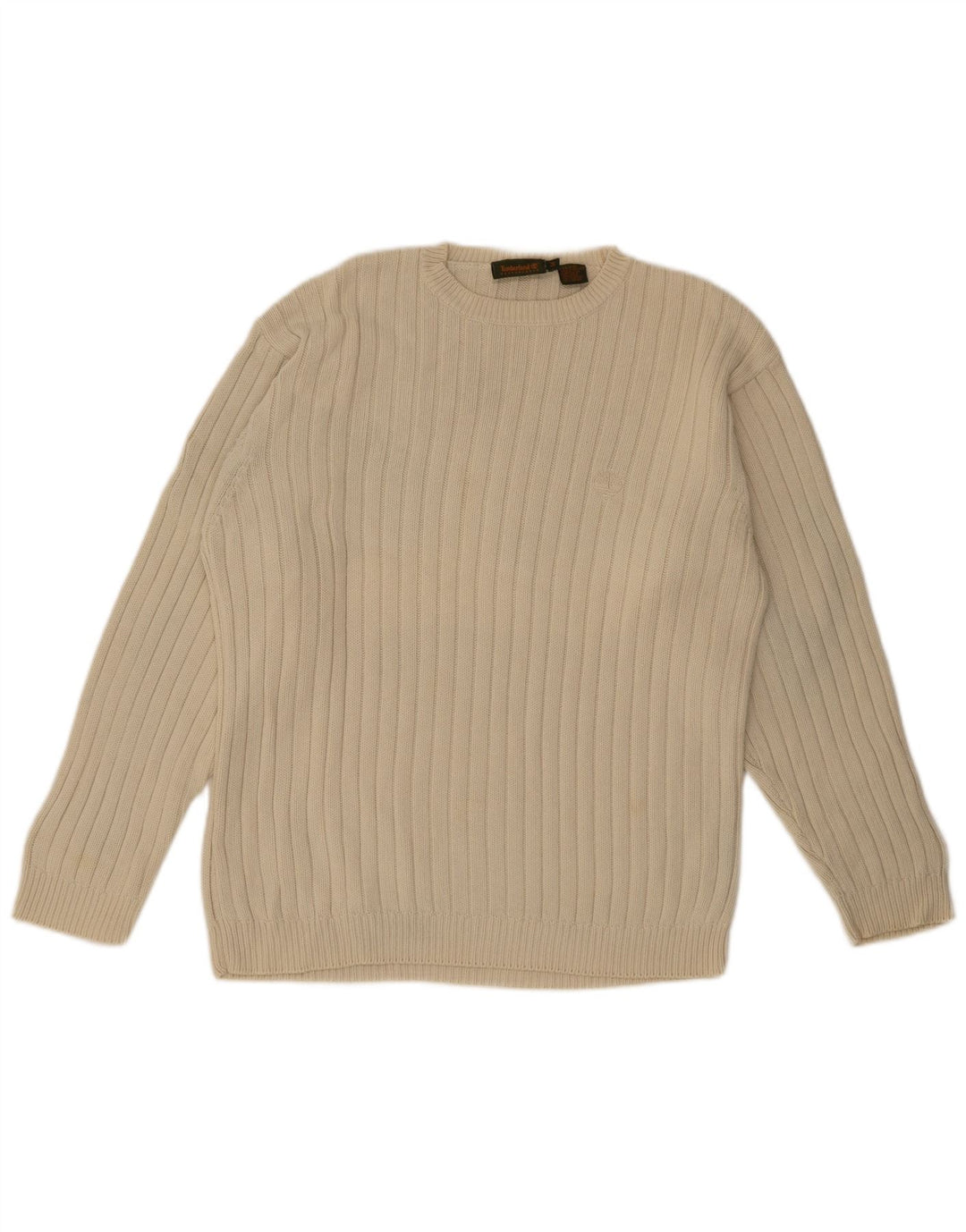 Męski sweter Timberland z okrągłym dekoltem, średnio beżowy, bawełniany