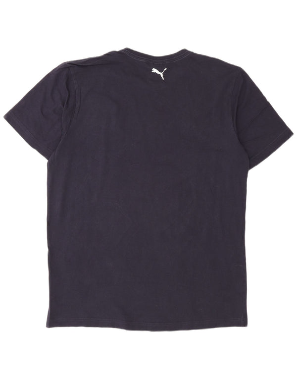 Męski T-shirt Puma z grafiką, duży, granatowy, bawełniany