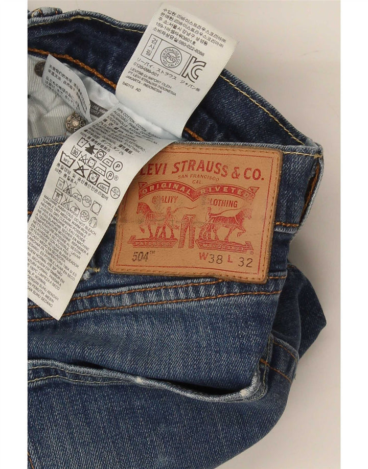 Męskie jeansy Levi's 504 Straight W38 L32 Niebieskie bawełniane