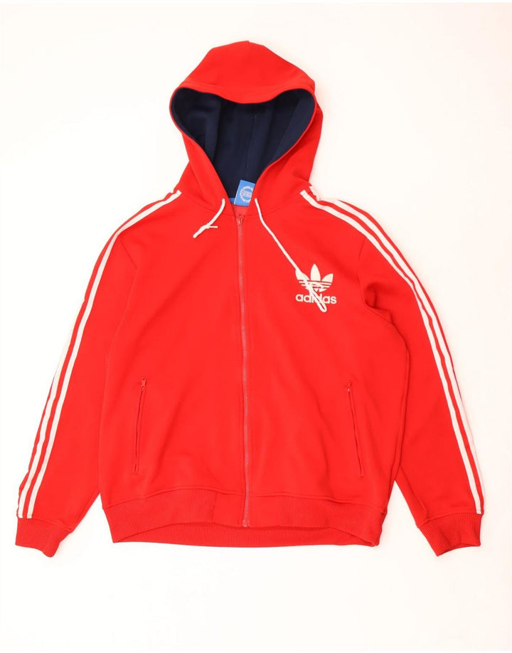 Adidas Męski sweter z kapturem i zamkiem błyskawicznym XL Czerwony poliester