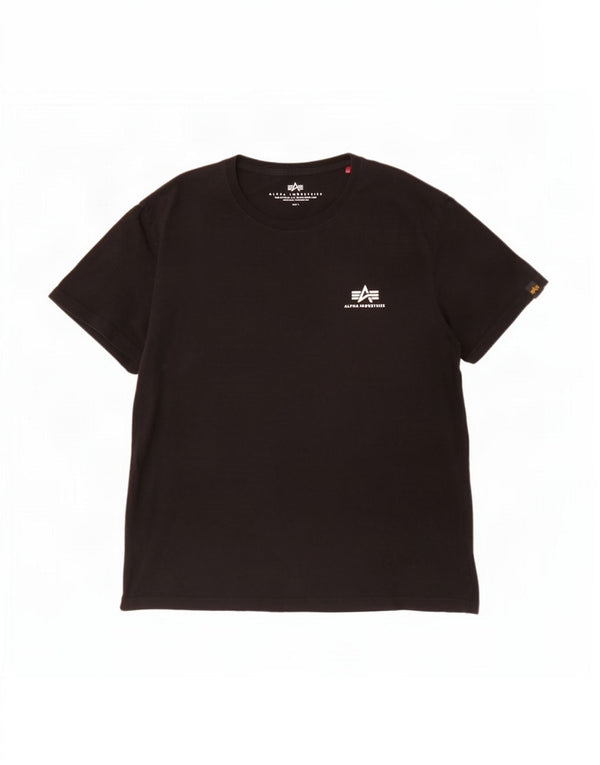 T-shirt męski Alpha Industries, duży, czarny, bawełniany