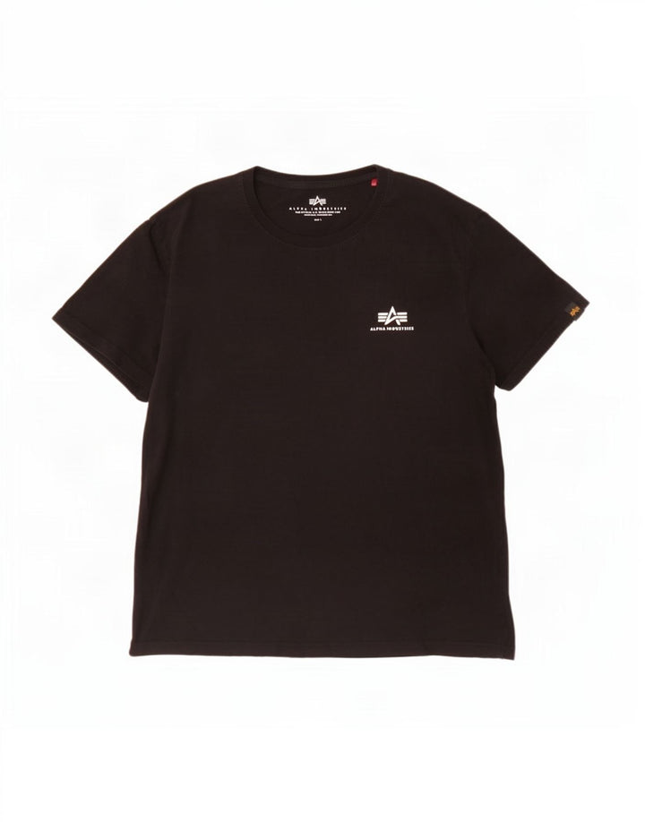 T-shirt męski Alpha Industries, duży, czarny, bawełniany