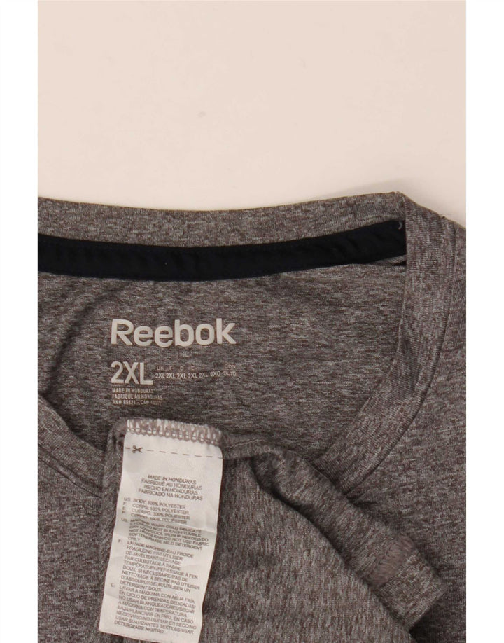 T-shirt męski Reebok Top 2XL, szary, nakrapiany poliester