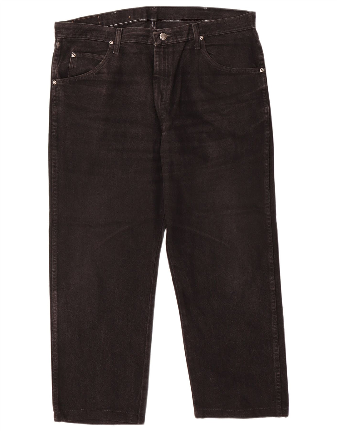 Męskie proste dżinsy Wrangler W38 L26, czarne, bawełniane