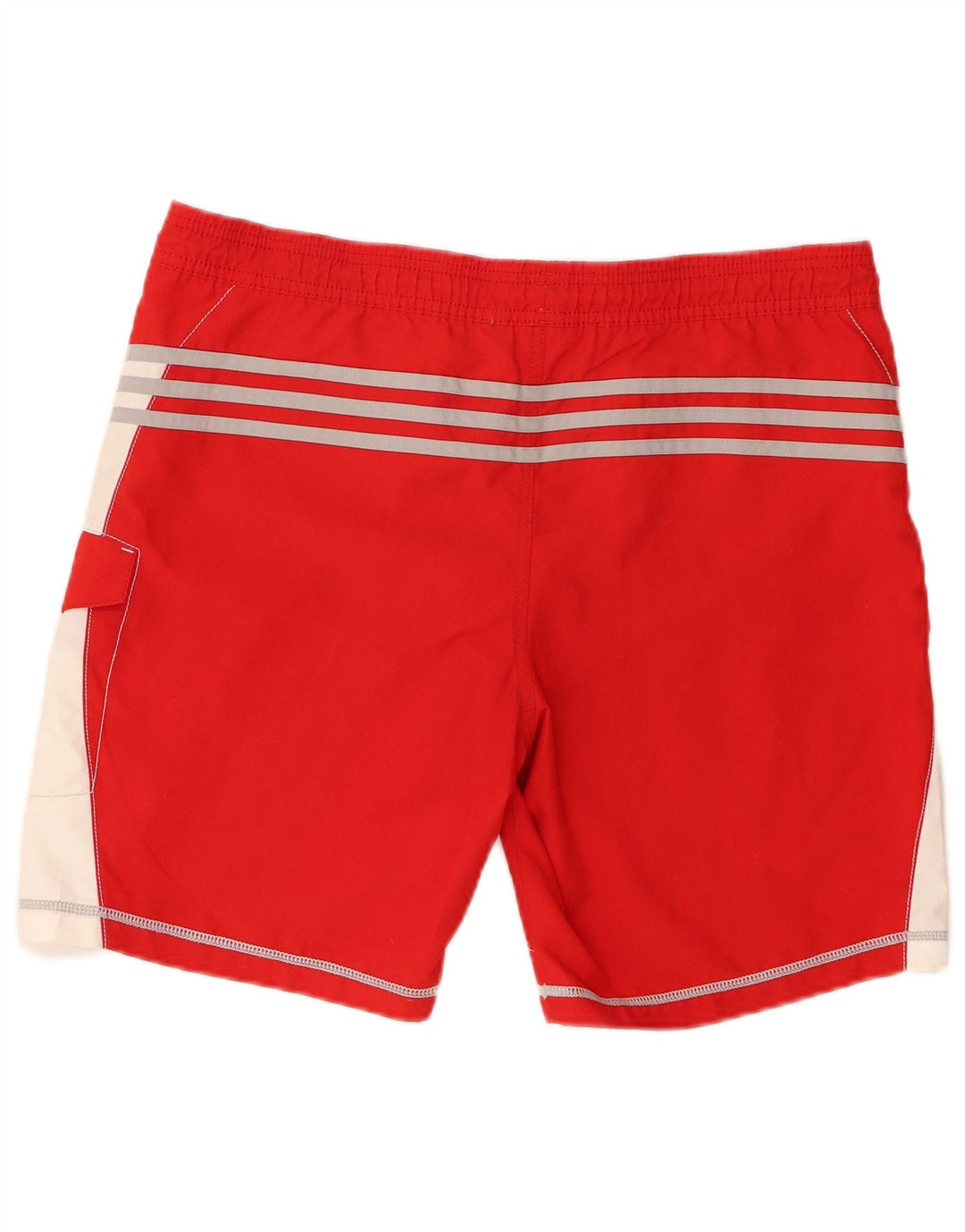 Męskie spodenki kąpielowe Adidas z grafiką, małe, czerwone, z blokami kolorów, poliestrowe