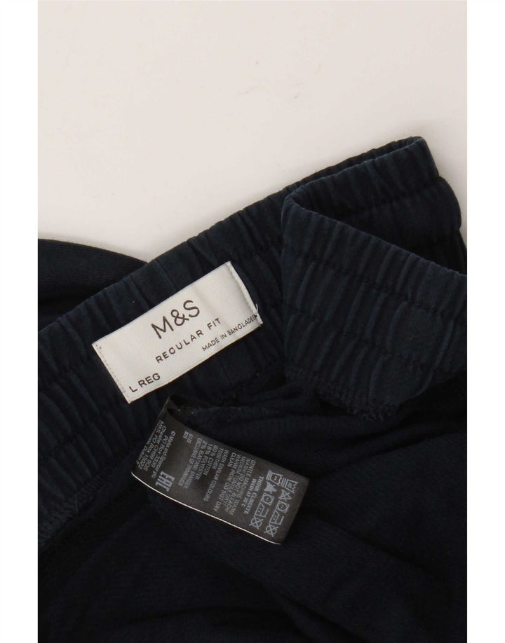Marks & Spencer Męskie spodnie dresowe o regularnym kroju, duże, granatowe, bawełniane