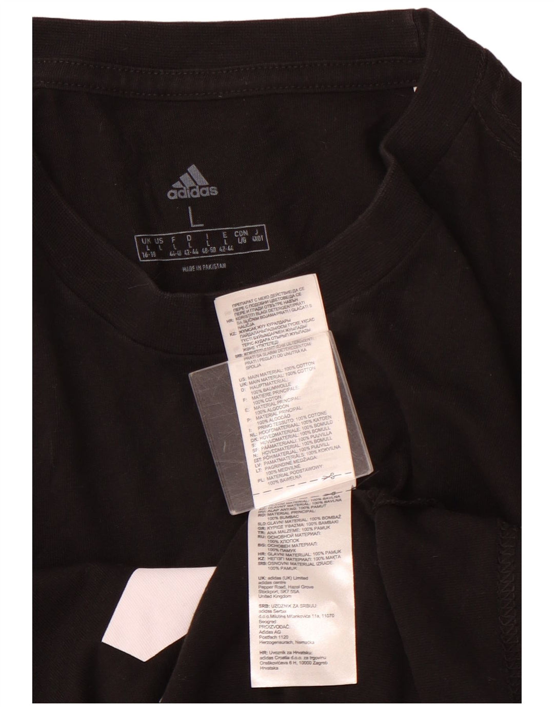 Damska koszulka z grafiką ADIDAS Top UK 16/18, duża czarna bawełna