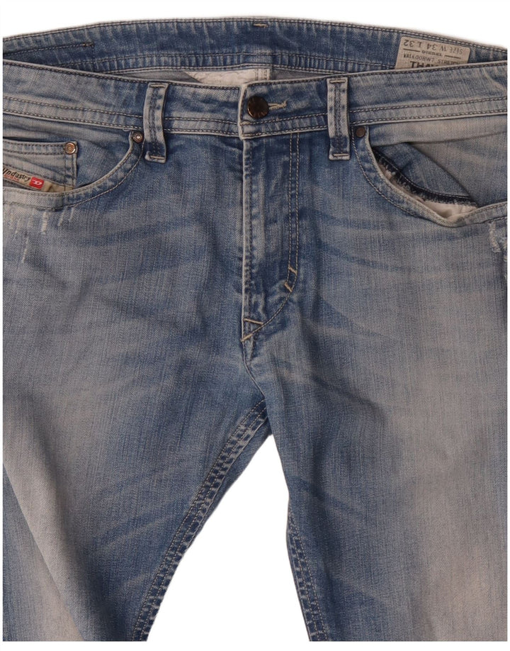 Diesel Męskie Thavar Slim Jeans W34 L32 Niebieskie bawełniane