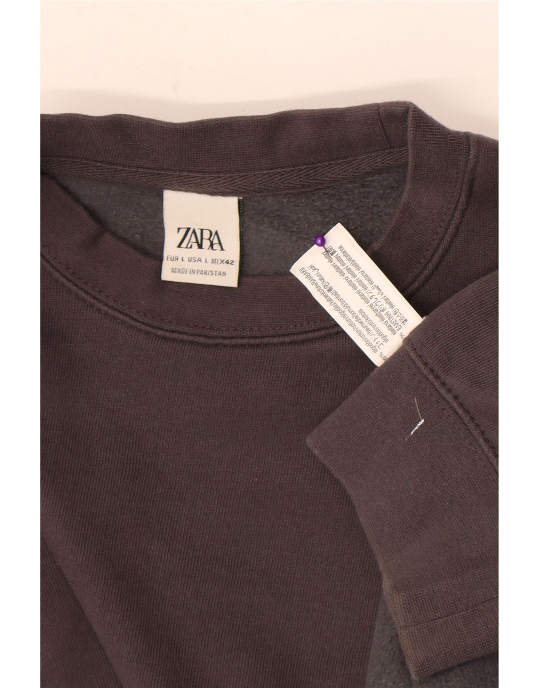 Męski sweter Zara, duży, szary, bawełniany