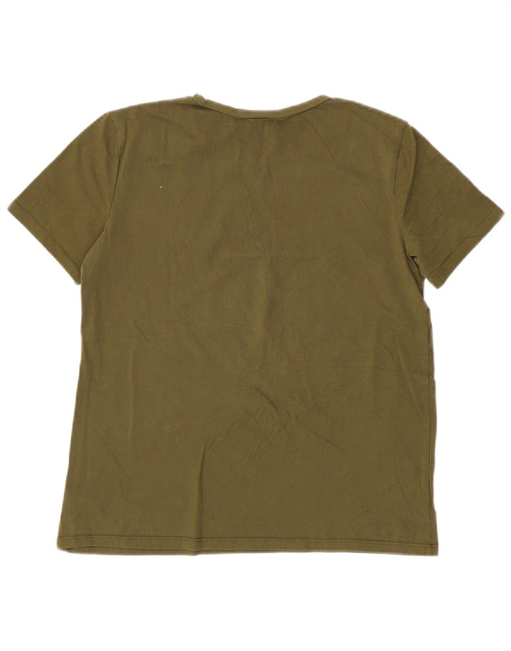 T-shirt damski ZARA Top UK 12, średni khaki, nadruk zwierzęcy
