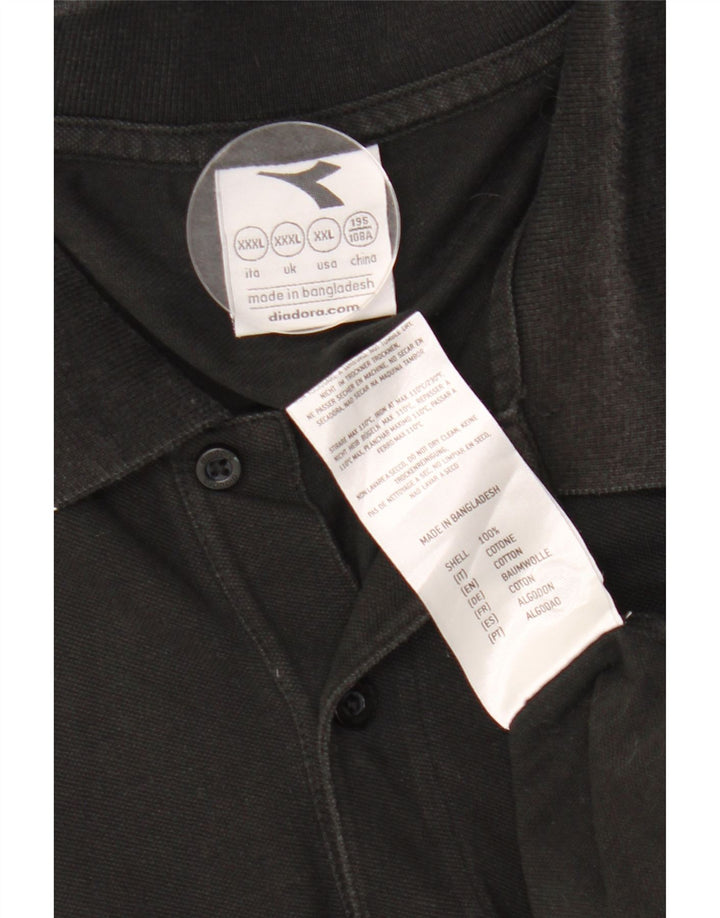 Męska koszulka polo Diadora 3XL, czarna bawełna