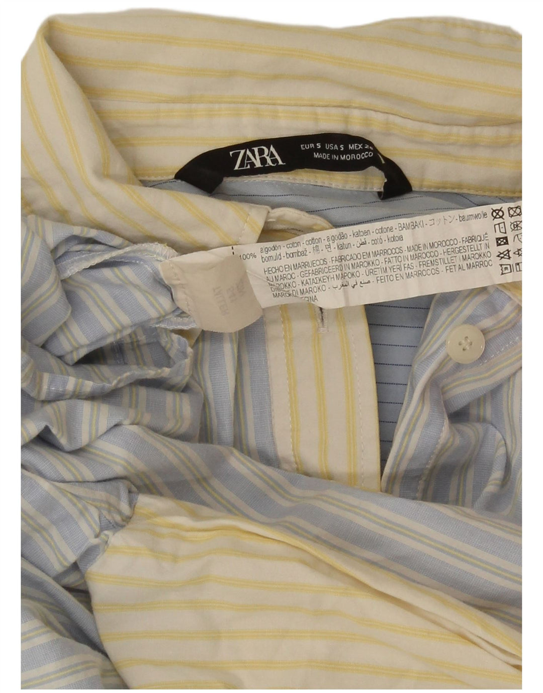 Damska koszula oversize Zara UK 10 w małe niebieskie paski, bawełniana