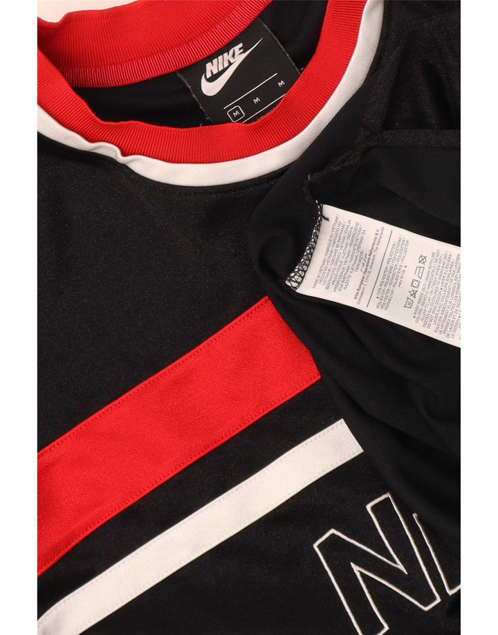 Męska koszulka Nike Regular Graphic Top, średni czarny poliester z blokami kolorów