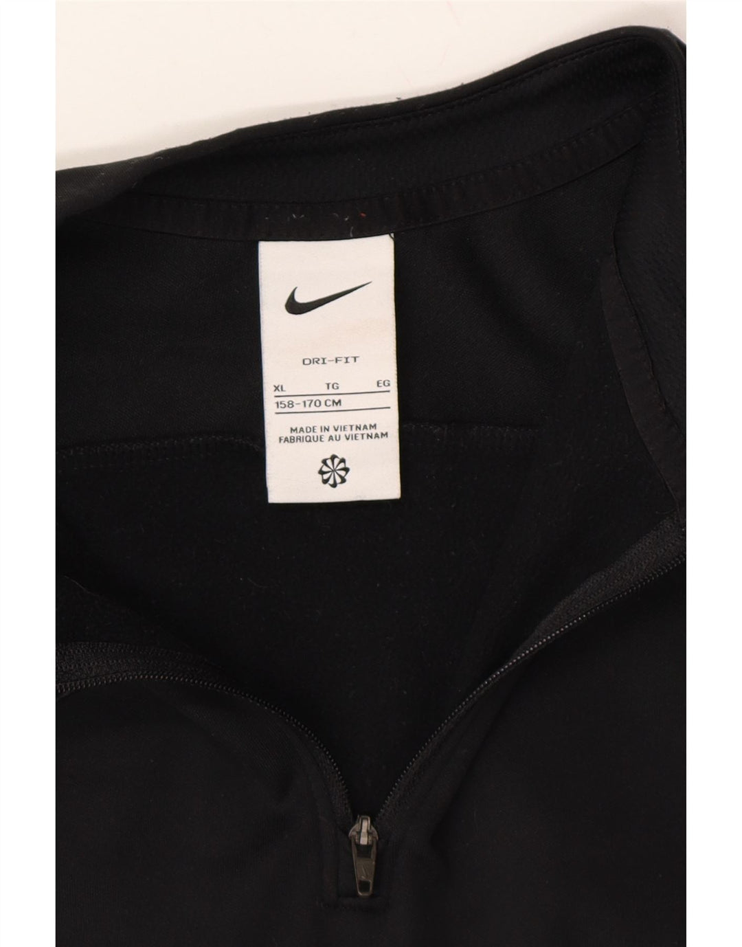 NIKE Boys Dri Fit Zip Neck Pullover Tracksuit Top 13-14 Years XL Black Vintage Nike and Second-Hand Nike from Messina Hembry 