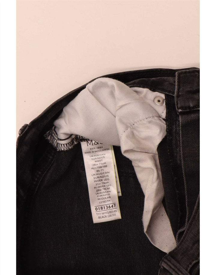 Marks & Spencer Męskie jeansy slim W28 L31 Czarne bawełniane