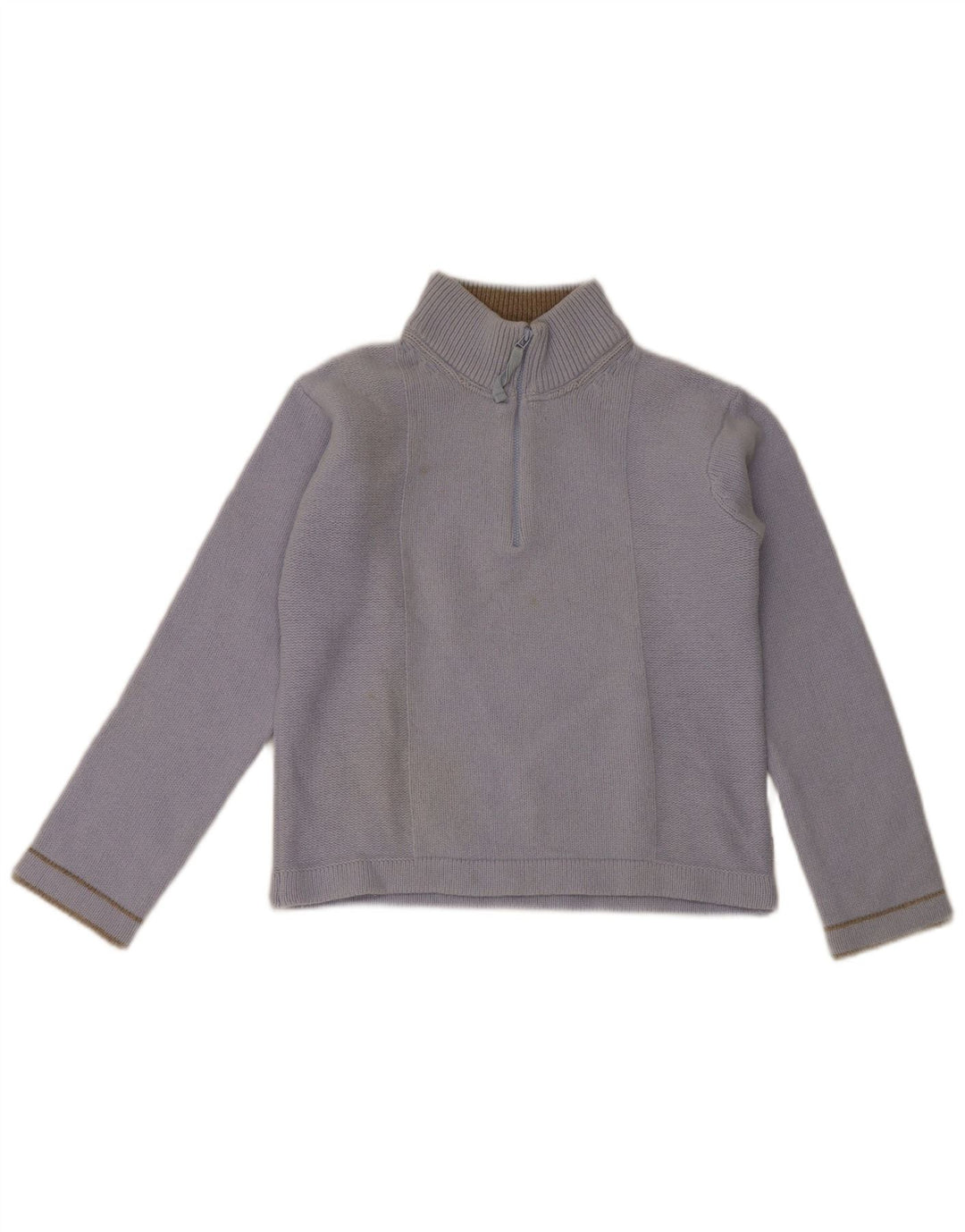 Damski sweter z krótkim zamkiem i zamkiem błyskawicznym Armani Jeans IT 42 Średni niebieski wełniany