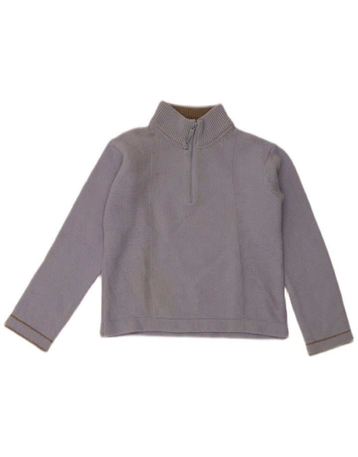 Damski sweter z krótkim zamkiem i zamkiem błyskawicznym Armani Jeans IT 42 Średni niebieski wełniany