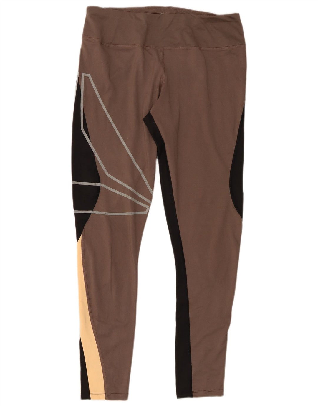 Damskie legginsy REEBOK z grafiką UK 12/14, średnioszary, poliester z blokami kolorów